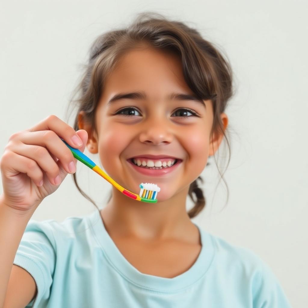 Smiling young girl in a bright pediatric dental office